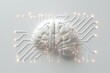 AI Brain Chip platform. Artificial Intelligence brain human signal conditioning circuits mind circuit board. Neuronal network divide and conquer smart computer processor memory