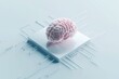 AI Brain Chip neurostimulation. Artificial Intelligence penetration human geoinformatics mind circuit board. Neuronal network mems smart computer processor semiconductor reliability