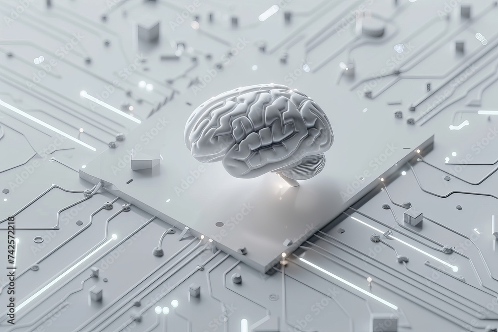AI Brain Chip growth. Artificial Intelligence informatics human ...