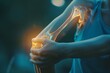 Elbow joint pain with anatomical visualization
