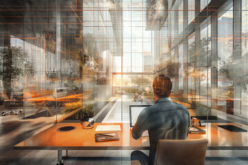 Engineering Consulting People on construction site holding tablet in his hand. Management in business workflow and Building inspector with BIM technology in Construction Project