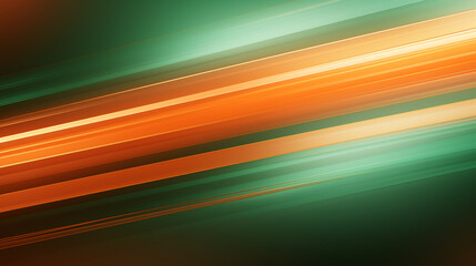 abstract orange and green gradient textured background with glowing light rays, bright waves and lin