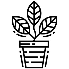 Poster - Pot plant pot line icon 