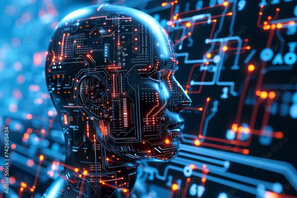AI Brain Chip safe. Artificial Intelligence synaptic human quantum ...