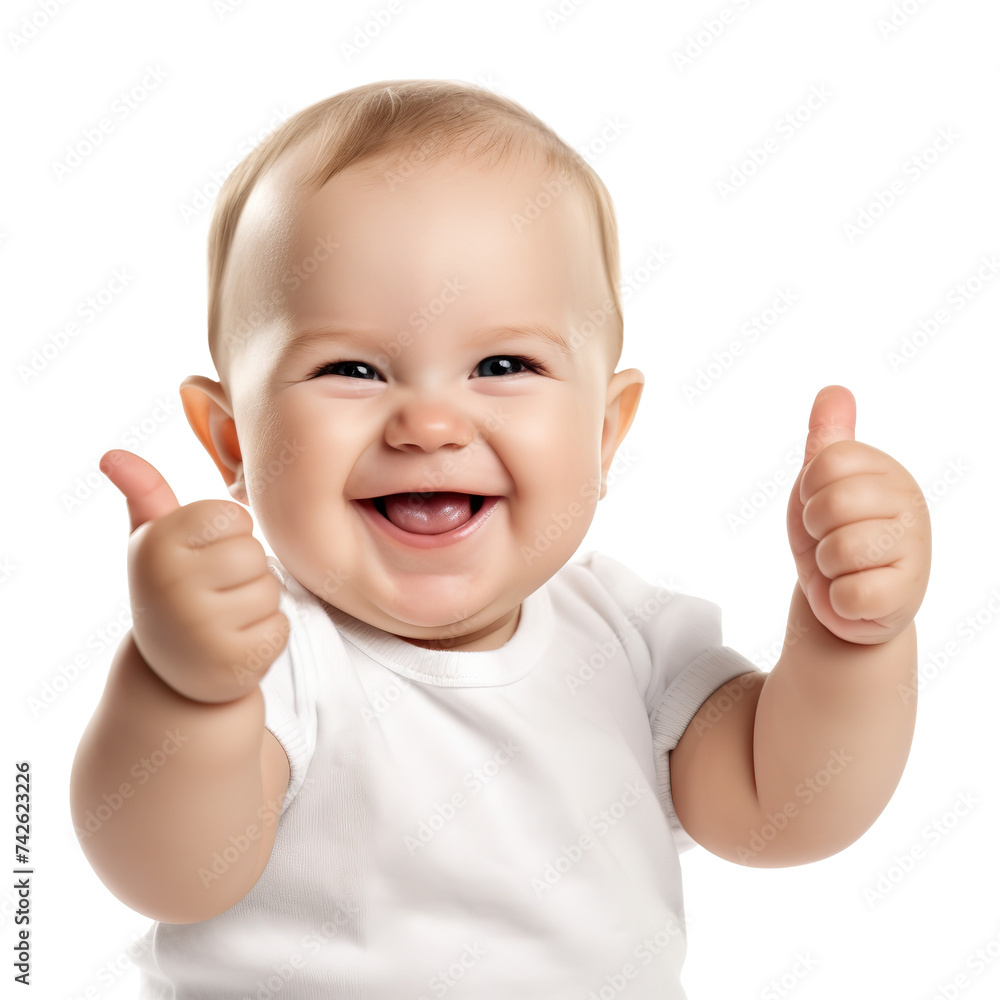 Baby thumbs up on transparent background Generative AI Stock Photo ...