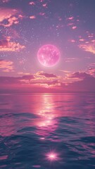 Wall Mural - surreal pink galaxy space. generative ai