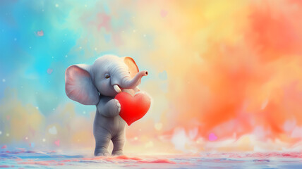 Baby Elephant with a Heart