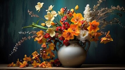 Wall Mural - friendly organic flowers