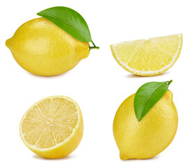 Wall Mural - Fresh organic lemon isolated