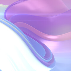 Aufkleber - Magical neon colored waves of fabric in the wind abstract digital illustration. 3d rendering abstract background