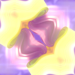 Aufkleber - Smooth wave fantasy symmetrical digital illustration of pattern of colored fabric stripes. 3d rendering