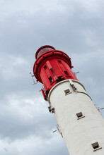 Equipment On A Red And White Lighthouse In France