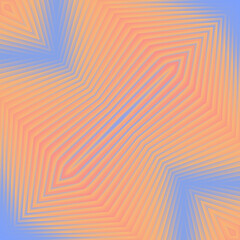 Aufkleber - Colorful abstract composition of orange and pink stripes on a blue background. 3d rendering digital illustration