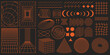 Rave psychedelic retro futuristic set. Surreal geometric shapes, abstract backgrounds and patterns, wireframe, cyberpunk elements and perspective grids. Vector elements and signs in trendy psychedelic