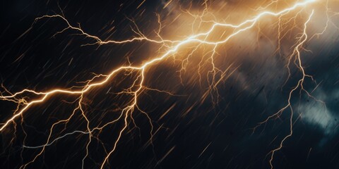 Wall Mural - Close up of a lightning strike in the sky, perfect for weather-related designs