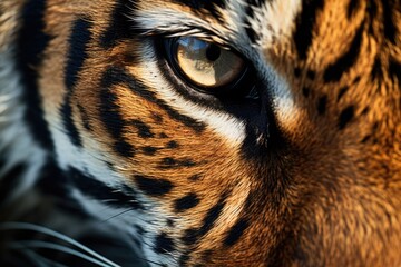 Canvas Print - A detailed close-up of a tiger's eye, perfect for wildlife and nature themes