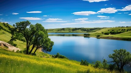 Wall Mural - boating north dakota lake