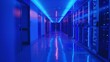 © Sara_P - In the heart of a futuristic server room a blue glow casts shadows over technologys frontier