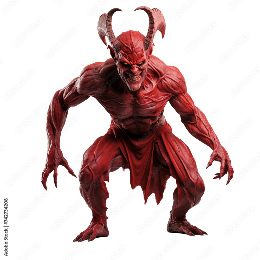 Red angry Devil in Epic Pose isolated on white and transparent ...
