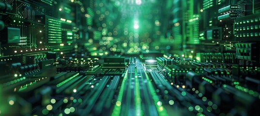Aufkleber - Microchip circuit board electronics hardware. Generative AI technology.