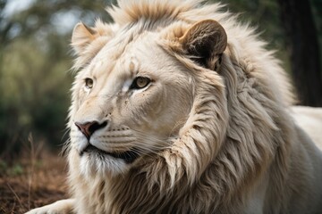 white lion in the african Savannah