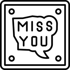 Canvas Print - Miss You Icon