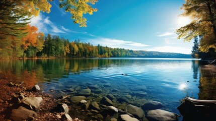 Wall Mural - waves lake shore