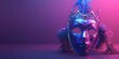 Carnival mask on a violet background, suitable for design with copy space, Mardi Gras celebration