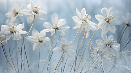 Poster - icy flowers winter