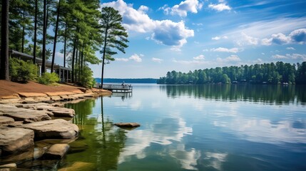 Poster - serene lake landscape