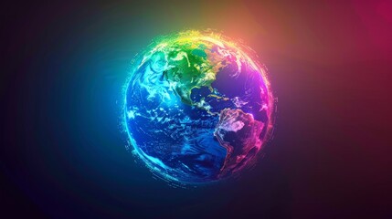 Wall Mural - planet earth simulating virtual connectivity generative ai