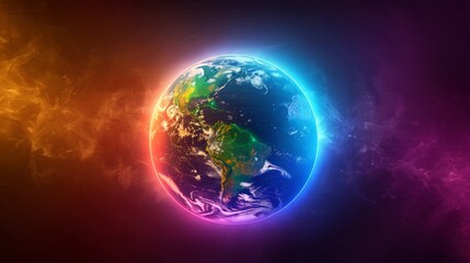 Wall Mural - planet earth simulating virtual connectivity generative ai