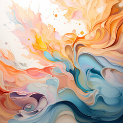 Sticker - Abstract swirls of paint in pastel colors. 