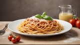 Fototapeta Boho - Spaghetti z mięsem mielonym
