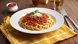 Fototapeta  - Spaghetti z mięsem mielonym