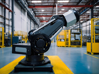 Manufacturing facility, an autonomous robotic arm operates seamlessly within a warehouse, showcasing the synergy of automation in the industrial realm.