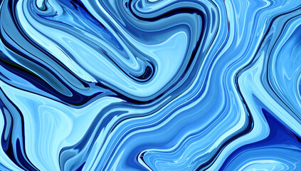 Wall Mural - blue marble abstract background. colorful ink watercolor motion wallpaper.