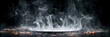 white smoke on black background, banner poster,Dramatic smoke or fog effect for spooky Halloween background. White fog or smoke on dark copy space background.