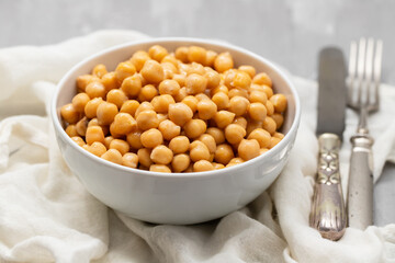 Sticker - boiled chick pea in white bowl