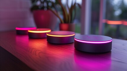 Digital devices, modern neon light style.