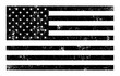 Grunge black and white version of the US flag