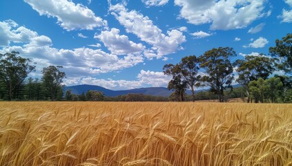 Wall Mural - golden fields: capturing the beauty of summer harvest in rural landscapes