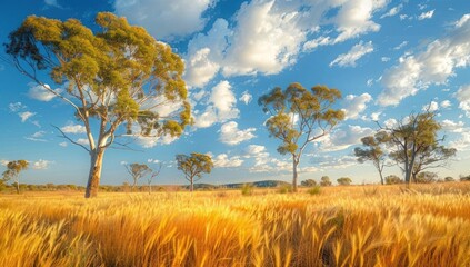 Wall Mural - golden fields: capturing the beauty of summer harvest in rural landscapes