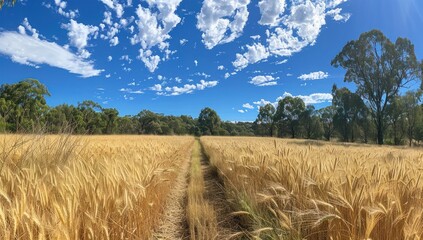 Wall Mural - golden fields: capturing the beauty of summer harvest in rural landscapes