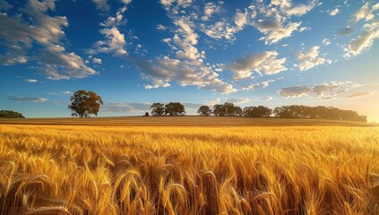 Wall Mural - golden fields: capturing the beauty of summer harvest in rural landscapes