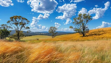 Wall Mural - golden fields: capturing the beauty of summer harvest in rural landscapes