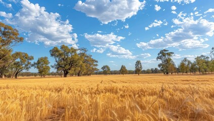 Wall Mural - golden fields: capturing the beauty of summer harvest in rural landscapes
