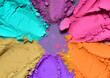 colorful vibrant holi background with color powders for hindu festival