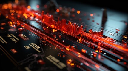 Data transmission channel. Motion of digital data flow.