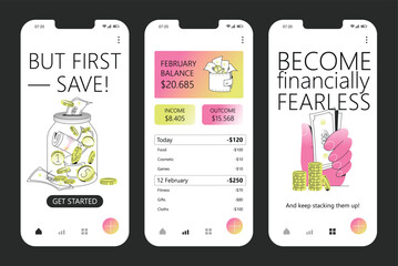 Money Tracker App Screens